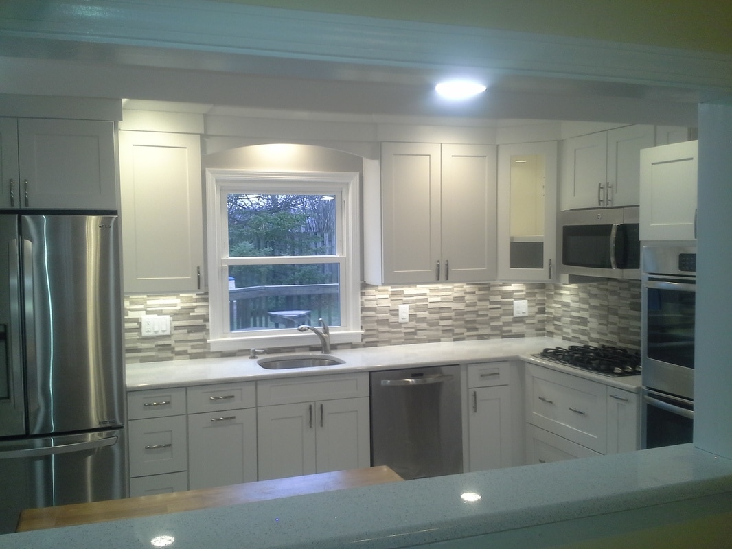 Kitchen Remodel, white cabinets, Stainless steel